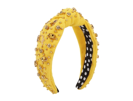 Diadema Anudada Con Cuentas Hecha A Mano - Amarillo Diadema Anudada Con Cuentas Hecha A Mano - Amarillo JEIIBRZUI