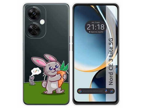 Funda Silicona Transparente para Oneplus Nord CE 3 Lite 5G diseño Conejo Dibujos
