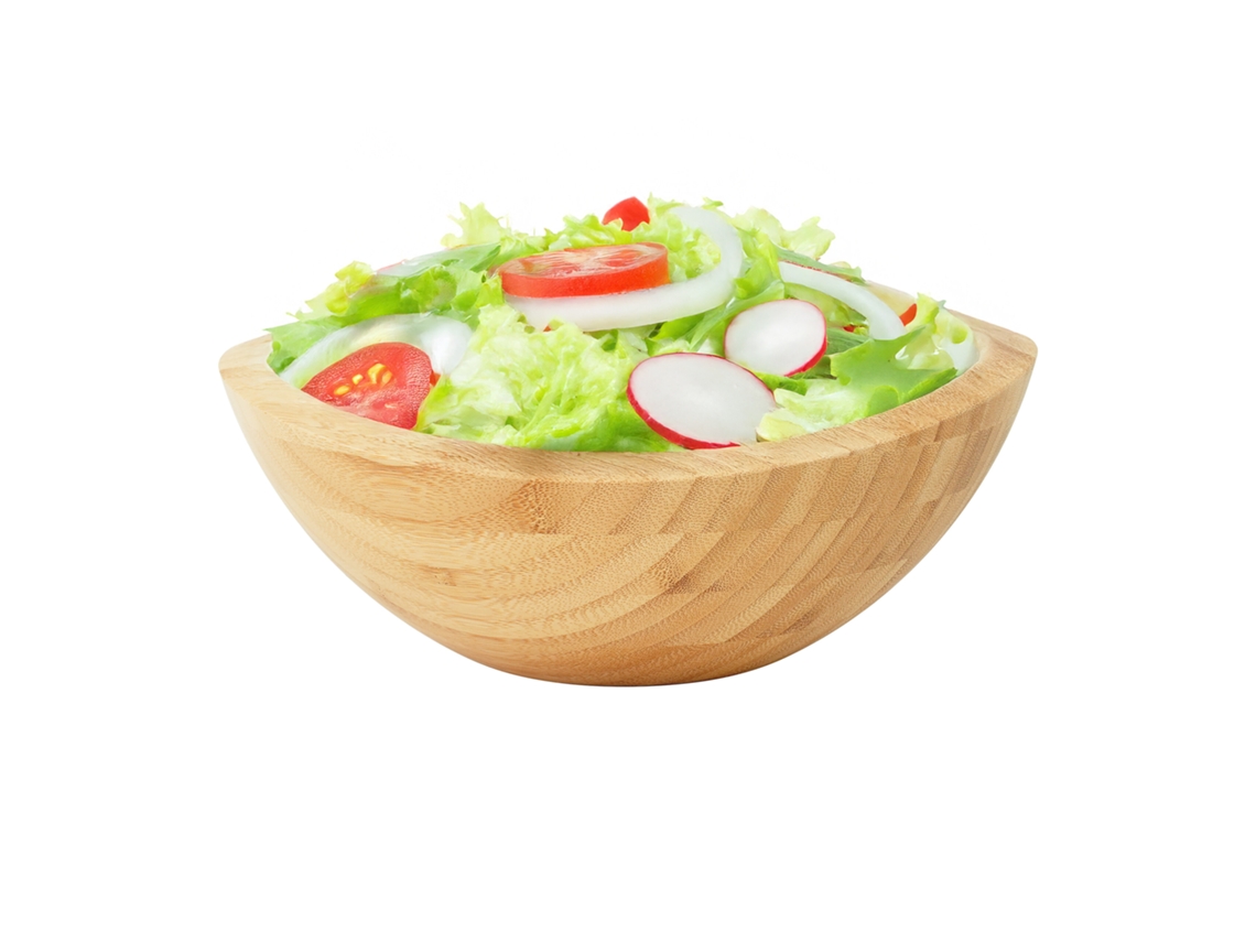 Relaxdays Ensaladera De Bambú, Ovalada, Hxbxt: 10 X 25 X 23 Cm, Fuente Para Ensaladas, Snacks, Frutero, Natural