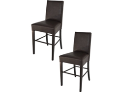 Conjunto de 2 Bancos Baixos T M C S Luisa (Castanho Escuro - 99x46x45 cm - Madeira)