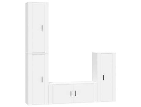 Conjunto 4 de muebles para TV VIDAXL madera contrachapada blanco