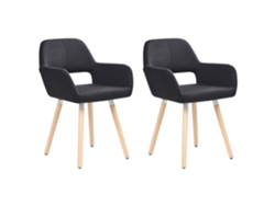 Conjunto de 2 cadeiras com design único BELIANI Chicago de Poliéster Preto 56x56x81