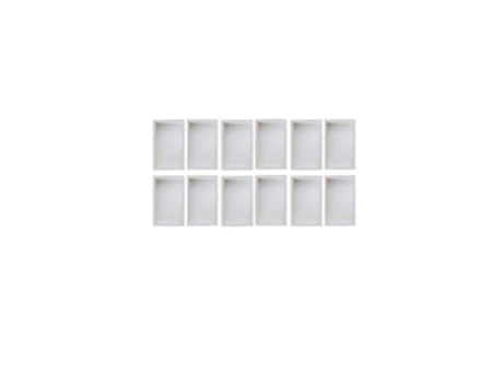 Vacío completo / mitad blanco mitad de bandejas de pintura de acuarela de plástico cuadrícula paletas de artistas de mitad de bandeja - 6 piezasSar...