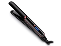 Plancha de pelo 2 en 1 con pantalla digital de cerámica, 140 a 200 °C, 4 niveles de temperatura, apta para cabello seco o mojado, color negro Chennnls
