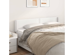 Cabecero De Cuero Sintético Blanco 203x16x78/88 Cm