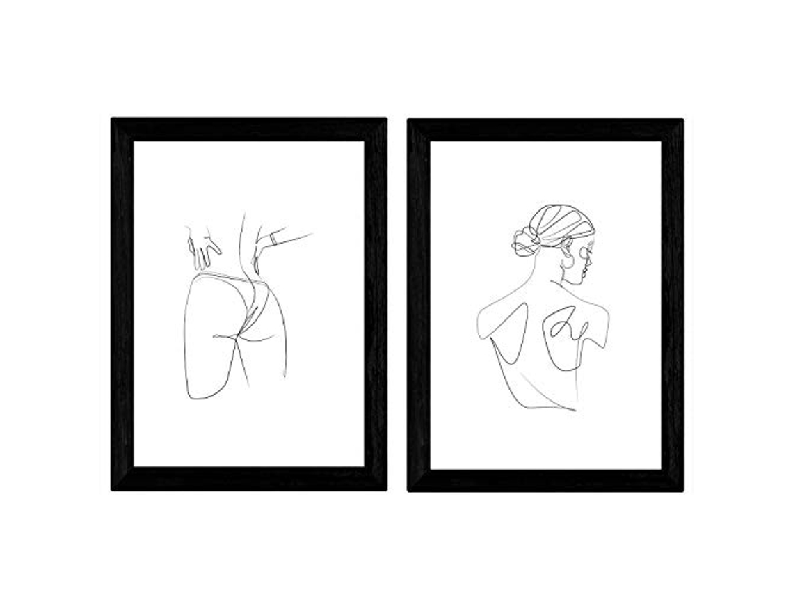 Set de 2 Láminas NACNIC Mujer de Espaldas y Trasero Femenino (A3)