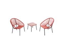 Lote de 2 sillones mesa baja terracota ACAPULCO CONCEPT U