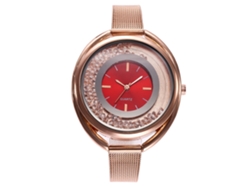 Reloj De Pulsera Moderno Para Mujer Con Correa De Pu Con Estampado Floral Y Esfera Redonda De Cuarzo (naranja).