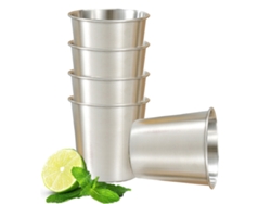 Juego de 5 vasos apilables de acero inoxidable para viajes y acampadas NEVEANCE