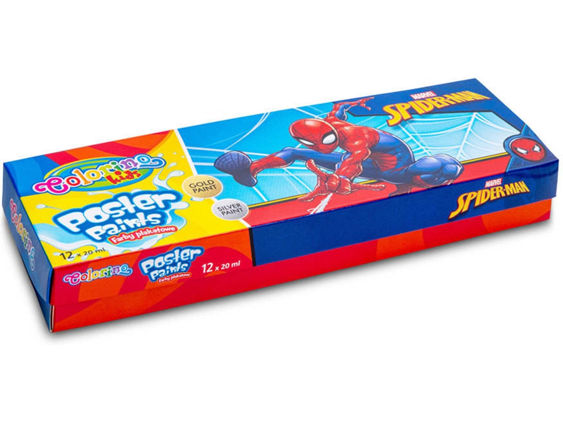 Caja 12 Colores Pintura COLORINO Disney Spiderman