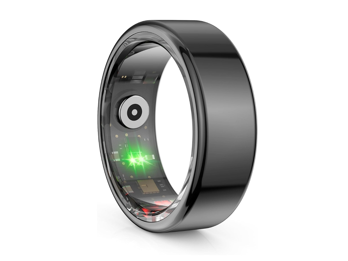 KLACK Smart Ring Tracker Step Ring Monitor Calorías Oxígeno Frecuencia cardíaca Calidad del sueño Compatible con Ios y Android Negro