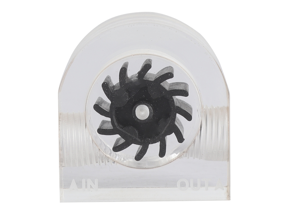 Medidor De Flujo De Refrigeración Por Agua 12 Impeller Semicircular De Doble Agujero Accesorios De Computadora Negro