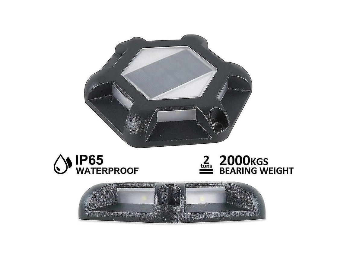 Rebe-luz Solar Jardín Exterior, Ip65 Impermeable, 6 Led, Aluminio+pc, 8-10h Iluminación, 3000k/6000k, Soporta 2 Toneladas