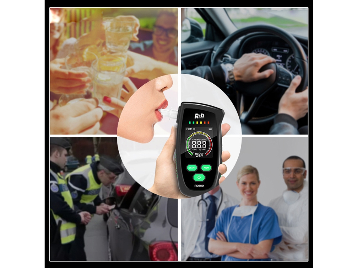 Analizador De Alcohol Portátil Con Pantalla Led Digital, Recargable Mediante Usb, De Alta Precisión.