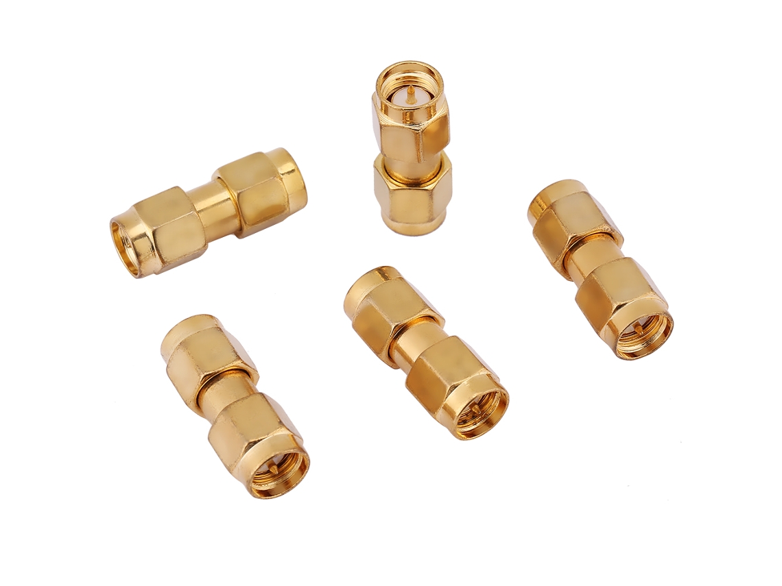 2026velora-5pcs Conector Coaxial Sma Macho A Sma Macho Recto Adaptador Set