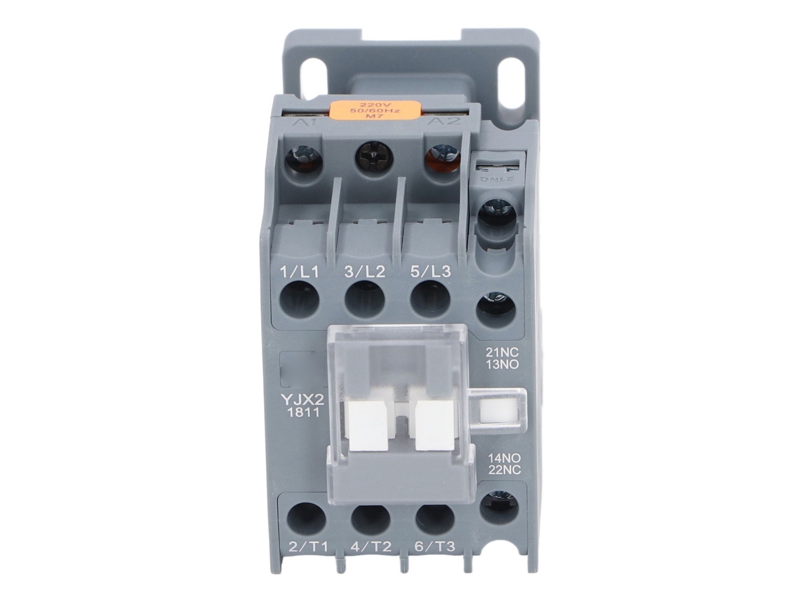 Contactor De Ca De 3 Polos, 1 Na, 1 Nc, 18 A, Para Montaje En Riel, Control De Motor, Bajo Voltaje 220 V