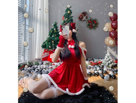 Conjunto de fiesta de cosplay de disfraces navideños adecuado para peso 80-120