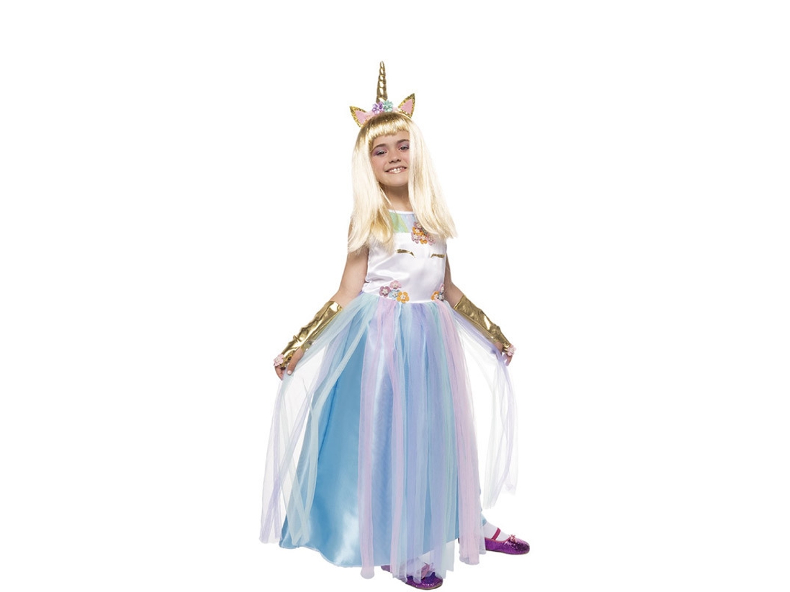 Disfraz de Niña RUBIE'S Reyna Unicórnio Colorido  (7 - 8 años)