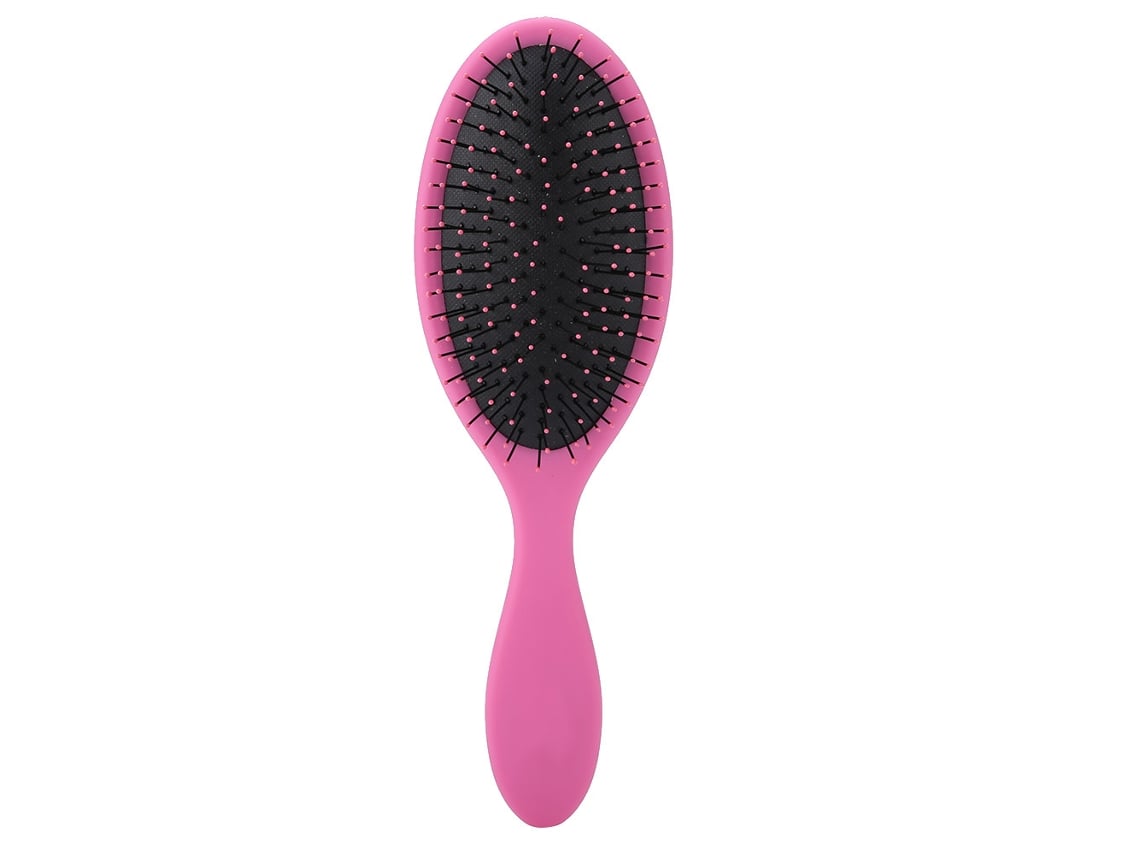 2026-peine De Masaje Para Cabello Con Cerdas De Nailon Ovalado Antiestático Cepillo De Cuero Cabelludo Rosa