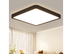 Zmh Plafón Led Para Baño - 23 W, Negro Puro, 23 Cm, Blanco Cálido, Ip44, Para Dormitorio