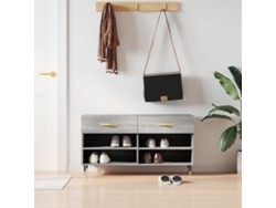 Banco Zapatero Organizador en Derivados de Madera Gris Sonoma 102X35X55 Cm