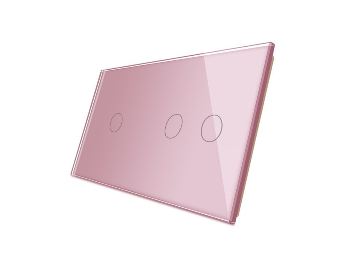 Frontal 2X Cristal Rosa Botones LEDBOX