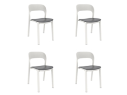 GARBAR ONA Set 4 Silla Interior Exterior Blanco - Gris oscuro