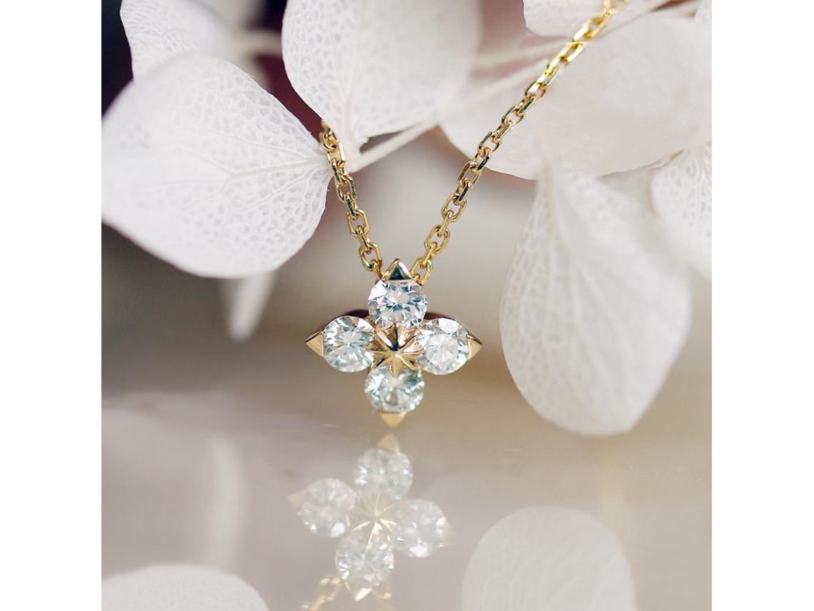 (oro) Estrella Brillante ~ Plata S925, Collar De Lujo Con Trébol De Cuatro Hojas De La Suerte, Elegante Y Sofisticado.