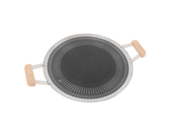 Sartén Redonda Antiadherente Coreana Para Barbacoa De 38 Cm, Compatible Con Placas De Inducción Y Gas.