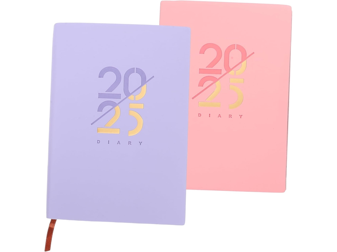 Agenda Escolar Multifuncional De 2 Piezas Con Cubierta De Piel Sintética, Planificador Mensual Para Oficina.