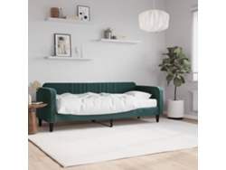 Sofá Cama Con Colchón Terciopelo Verde Oscuro 80x200 Cm