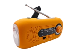 Radio portátil de emergencia Yuysan Hn 098s FM/AM, recargable por energía solar, dinamo de manivela, linterna LED, 2000 mAh, alarma SOS naranja