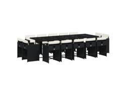 Maison Exclusive - Set Comedor De Jardín Con Cojines 15 Pzas Ratán Sintético Negro