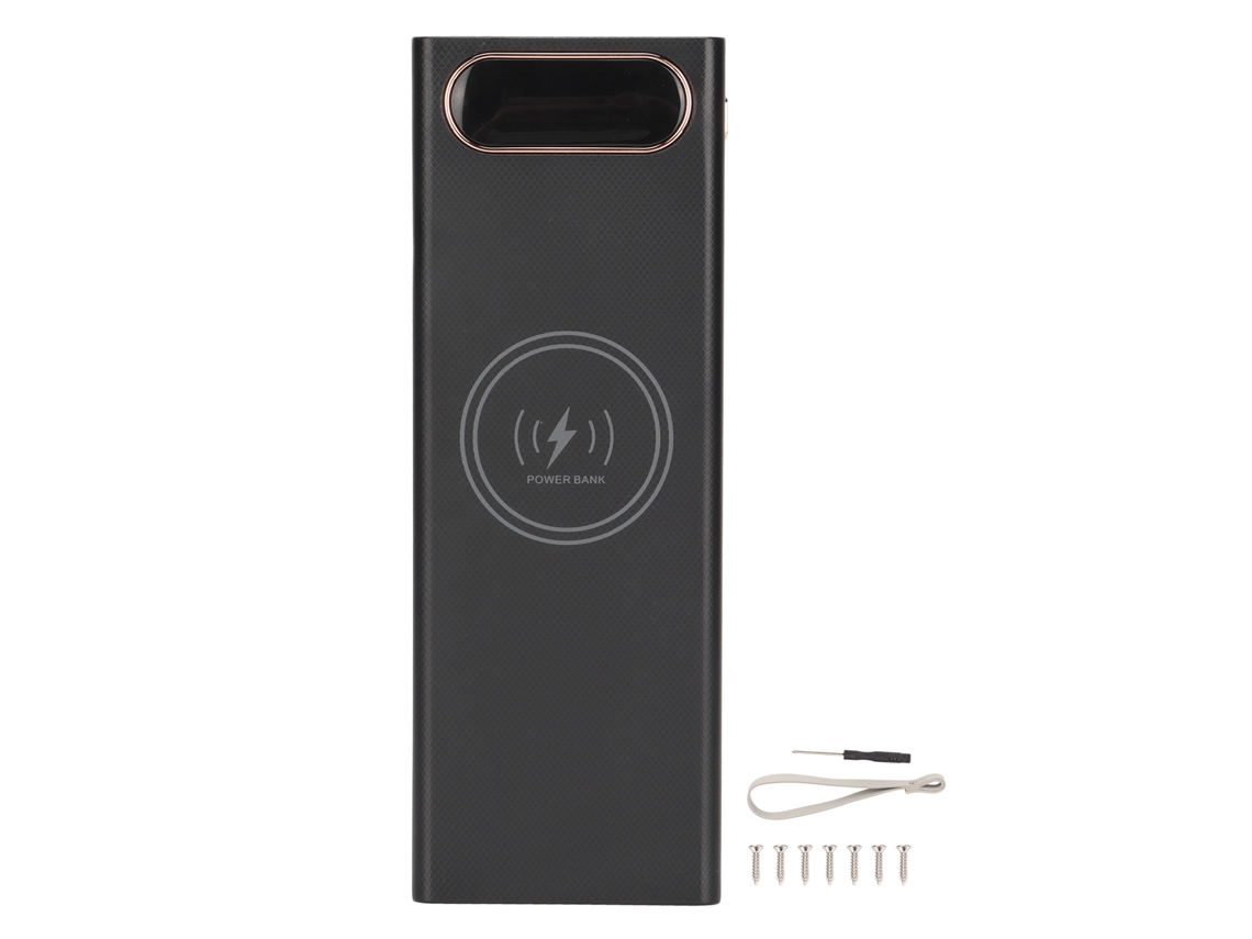 Baterías externas tipo caja para baterías 18650, compatibles con carga rápida de 22,5 W y carga inalámbrica de 15 W.