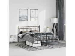 Estructura Cama Sin Colchón Con Estribo Metal Negro 135x190 Cm