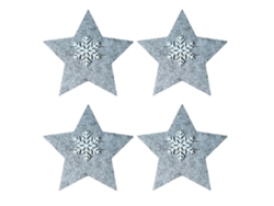 4 fundas para cubiertos con forma de estrella de cinco puntas para decoración de fiestas de Navidad y Año Nuevo, cubiertos para festivales, vajilla y bolsa nostálgica.