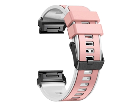 Correa de Silicona liberación rápida dos colores para Garmin Tactix 7 Pro/Tactix Delta - rosa/blanco