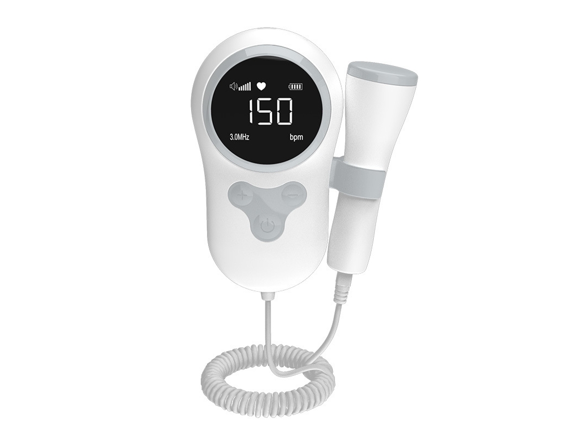 Monitor Fetal Doppler Cinza, Detector Profissional De Batimentos Cardíacos Fetais, Fácil De Operar, Compatível Com Design Ergonômico