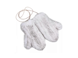 Guantes de invierno cálidos de punto de conejo auténtico de peluche para mujer