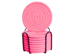 HYMNORA 8 posavasos de tela - Con soporte, absorbentes, protección para mesas de madera
