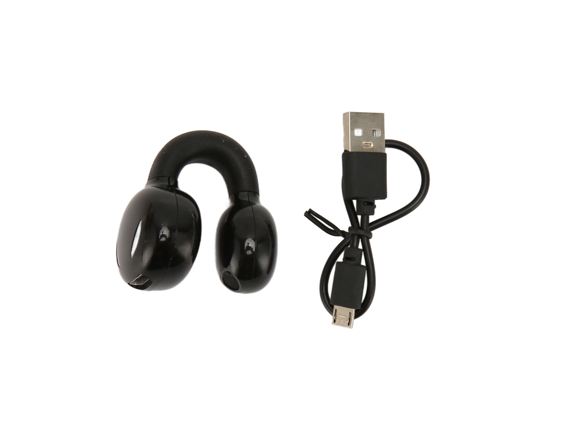 Fones De Ouvido Bluetooth Clip On Hifi Estéreo Cancelamento De Ruído À Prova D'água Para Esportes Preto