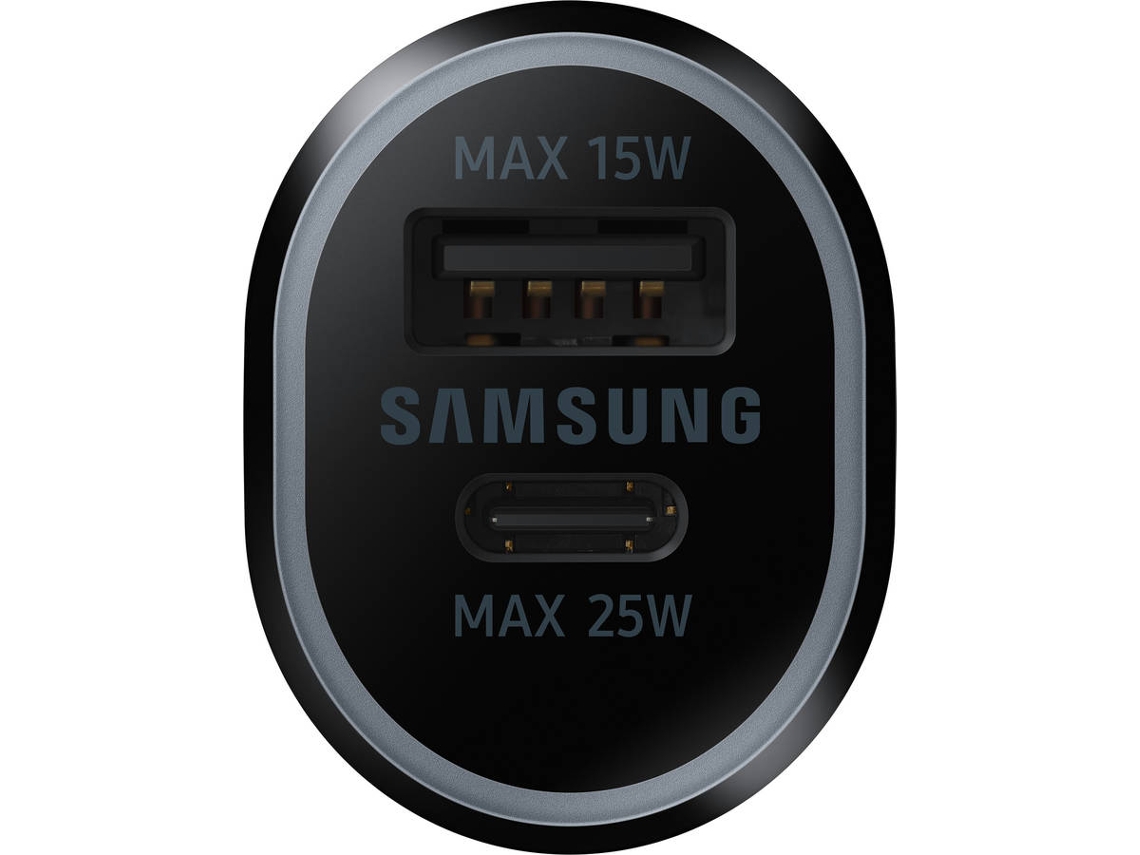 Cargador Auto SAMSUNG Duo (USB-C 40 W Negro)