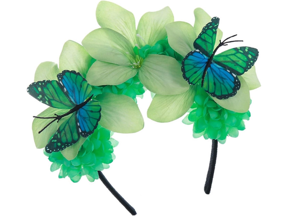 Tocado SFUSHOS con corona de mariposa monarca, elegante
