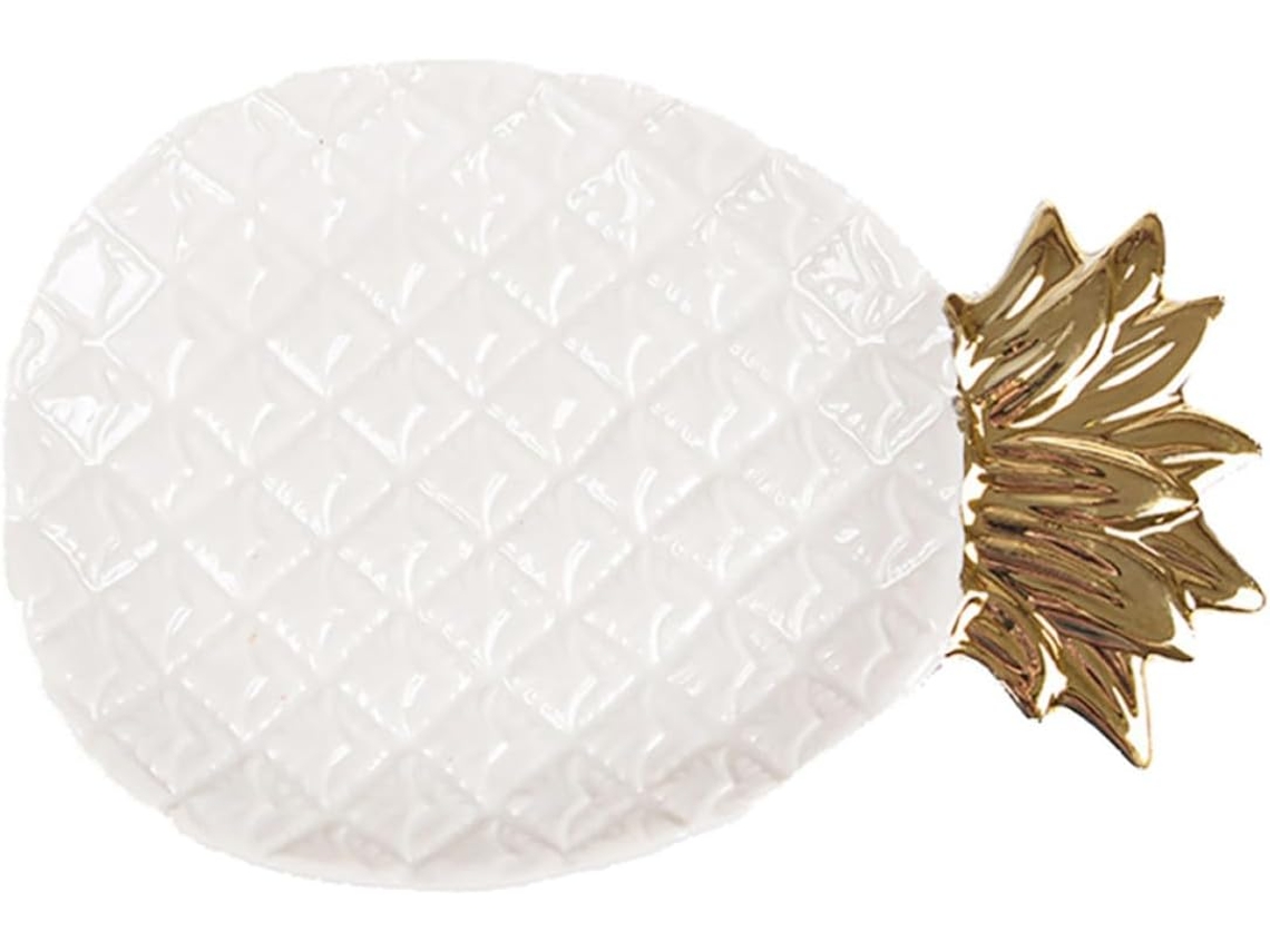 Bandeja Almacenamiento Cerámica Blanca Estilo Nórdico Joyas Pulseras Decoración Elegante Fácil Limpiar