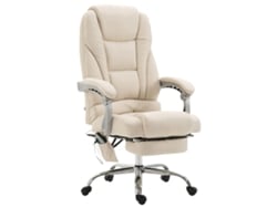 Silla de oficina masajeante Pacific en Tela creme CLP