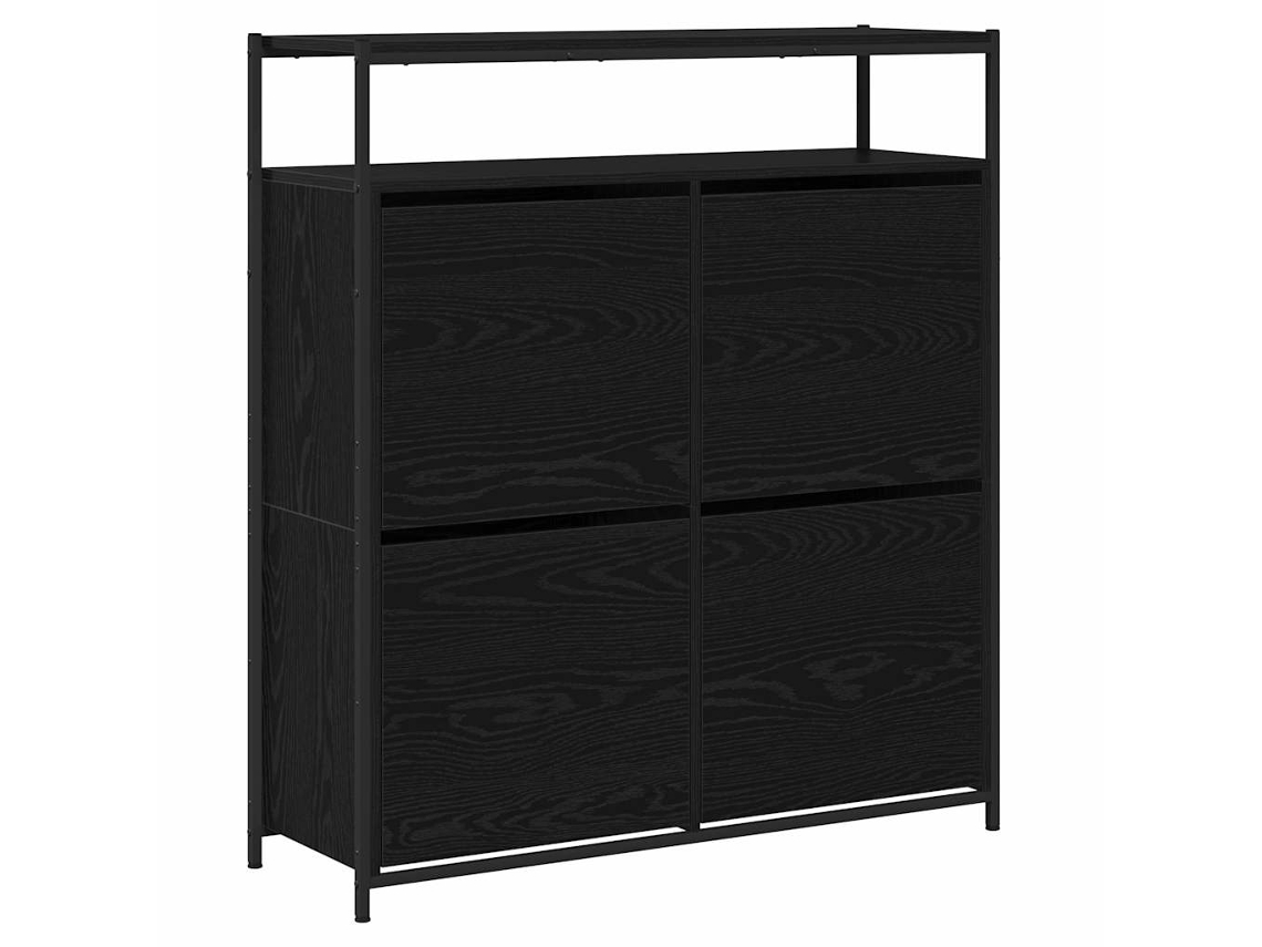 Mueble Zapatero | Armario Zapatero Con Estante Roble Negro 100 X 34 X 112 Cm