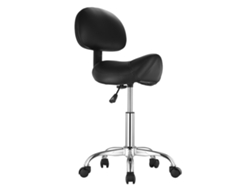 Taburete giratorio Succebuy con respaldo y altura regulable de 84 a 100 cm, color negro