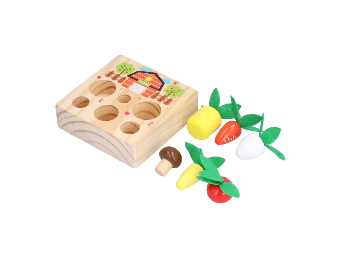 Ats-juego De Cosecha De Zanahorias Bebé Rompecabezas De Madera Para Clasificar Formas Y Tamaños Juguete Educatsivo
