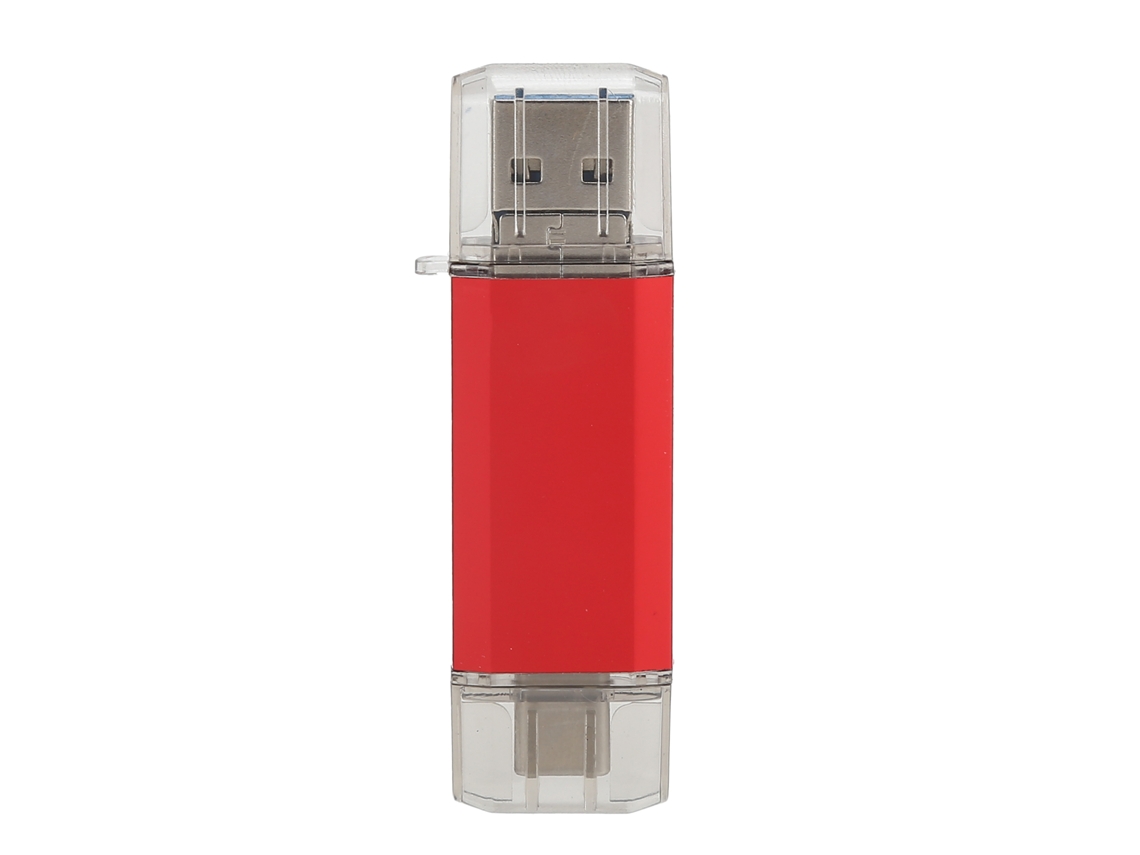 Unidad Flash Usb 3.0 De Tres En Uno De Aleación De Aluminio De Alta Velocidad Rojo 256gb
