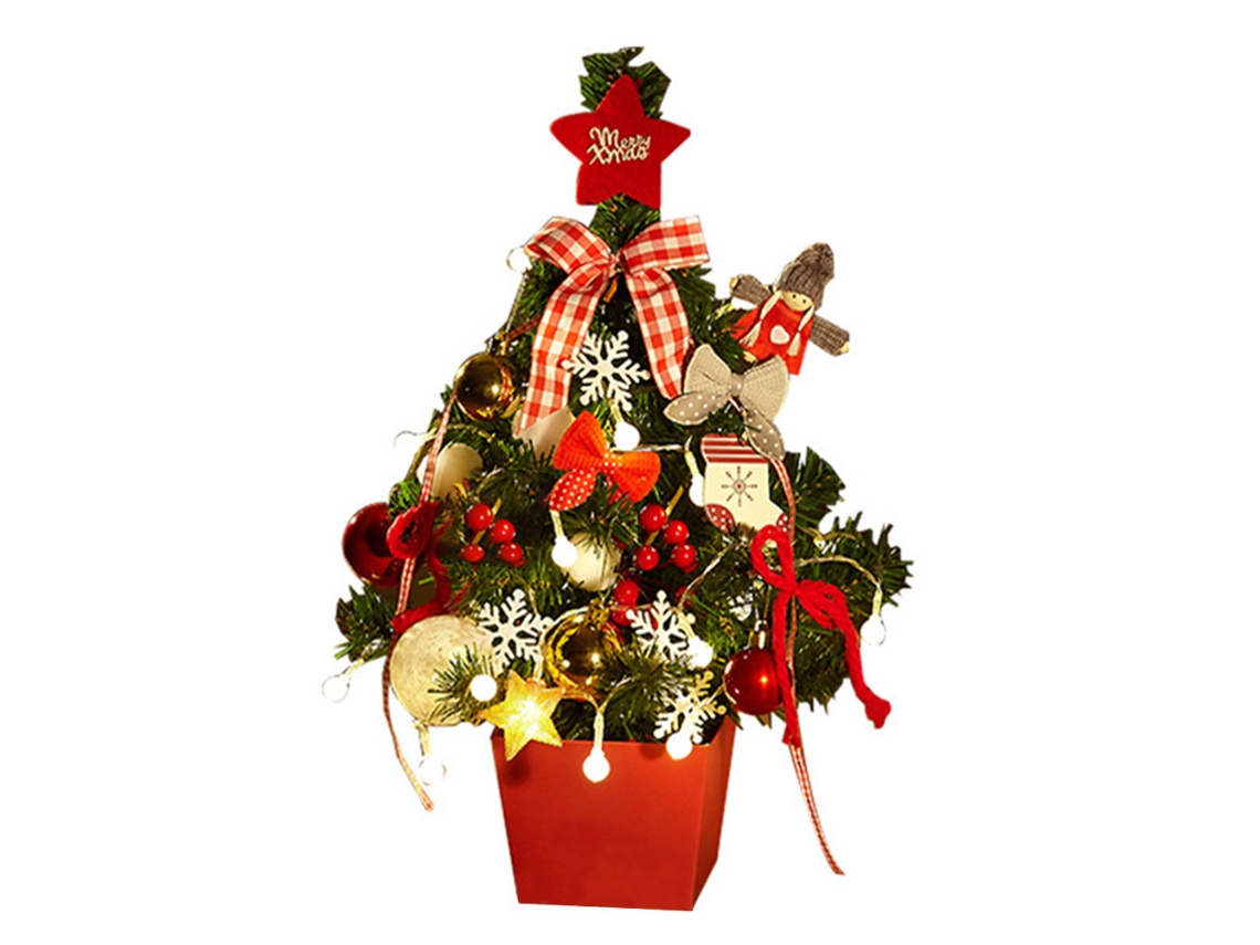 Árbol de Navidad en miniatura con luces decorativas